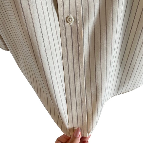 Claybrooke Oxford Stripe Broadcloth Long Sleeve Button Down Wrinkle Free Shirt - Picture 5 of 12